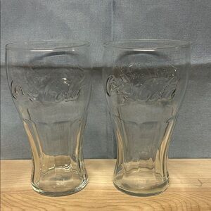 Anchor Hocking transparent Coca Cola embossed Glass